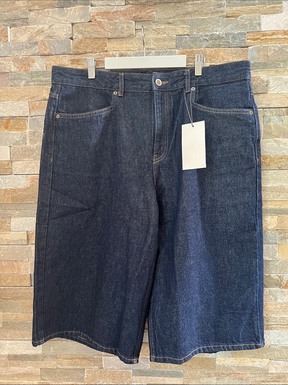 NWT Zara Mid Rise Denim Bermuda Shorts